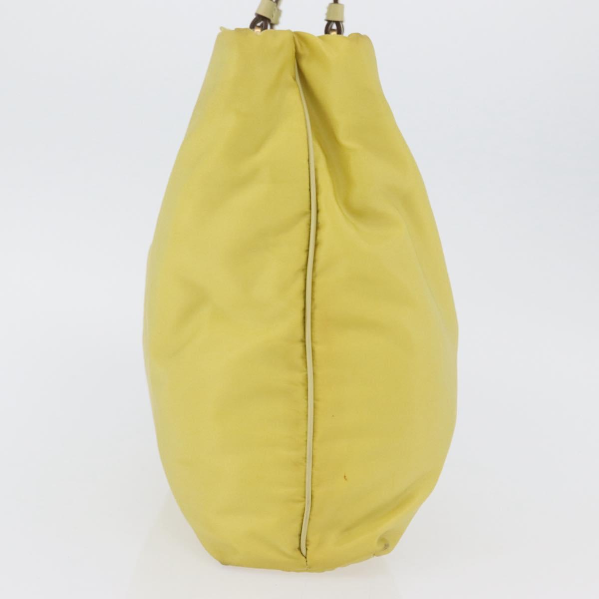 PRADA Tote Bag Nylon Yellow Gold