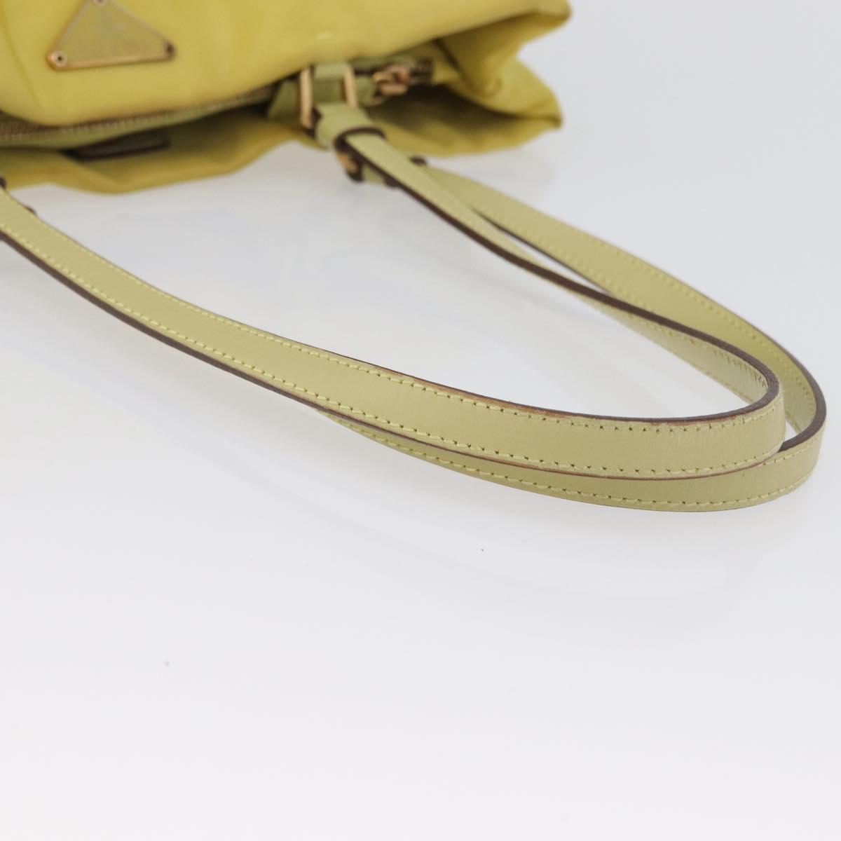 PRADA Tote Bag Nylon Yellow Gold