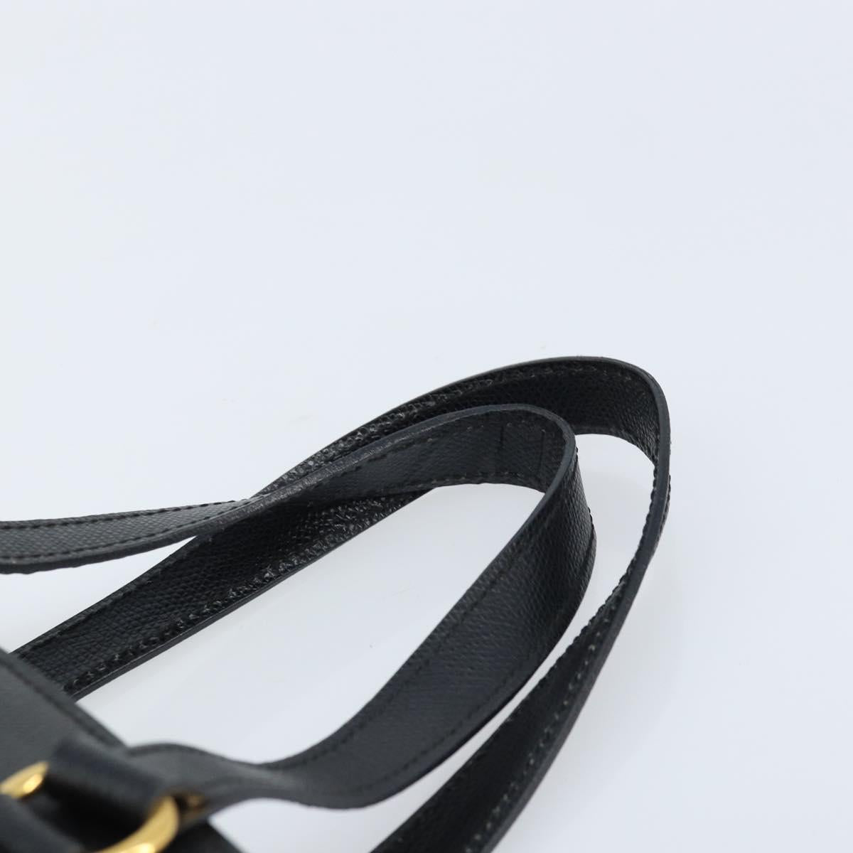 CELINE Hand Bag Leather Black Gold