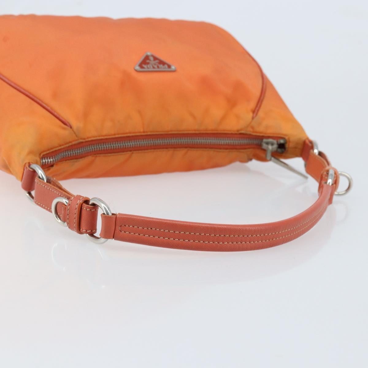 PRADA Shoulder Bag Nylon Orange Silver