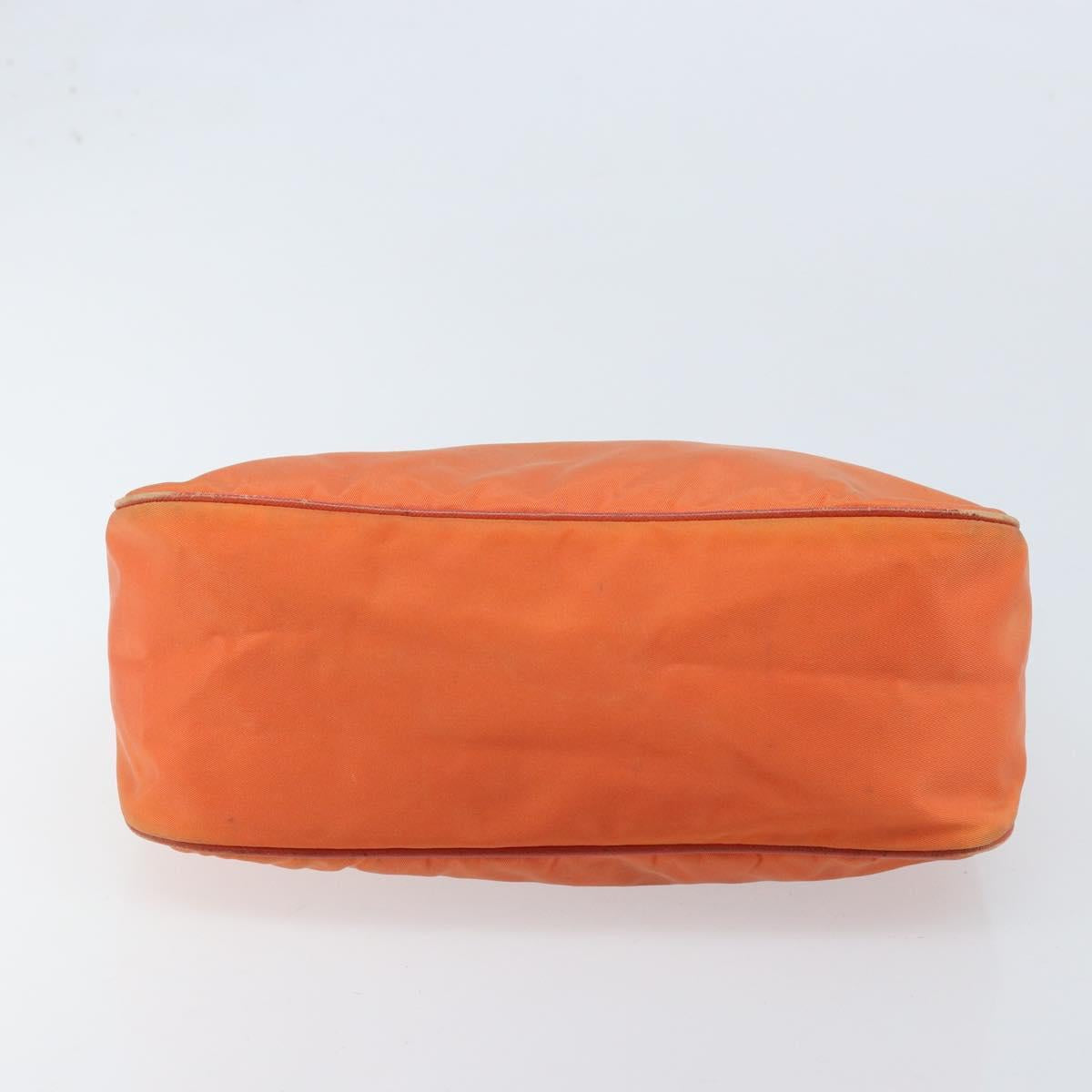 PRADA Shoulder Bag Nylon Orange Silver
