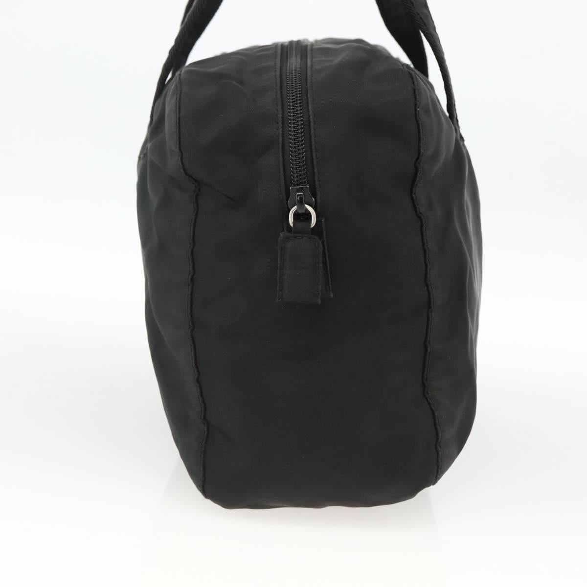 PRADA Hand Bag Nylon Black Silver