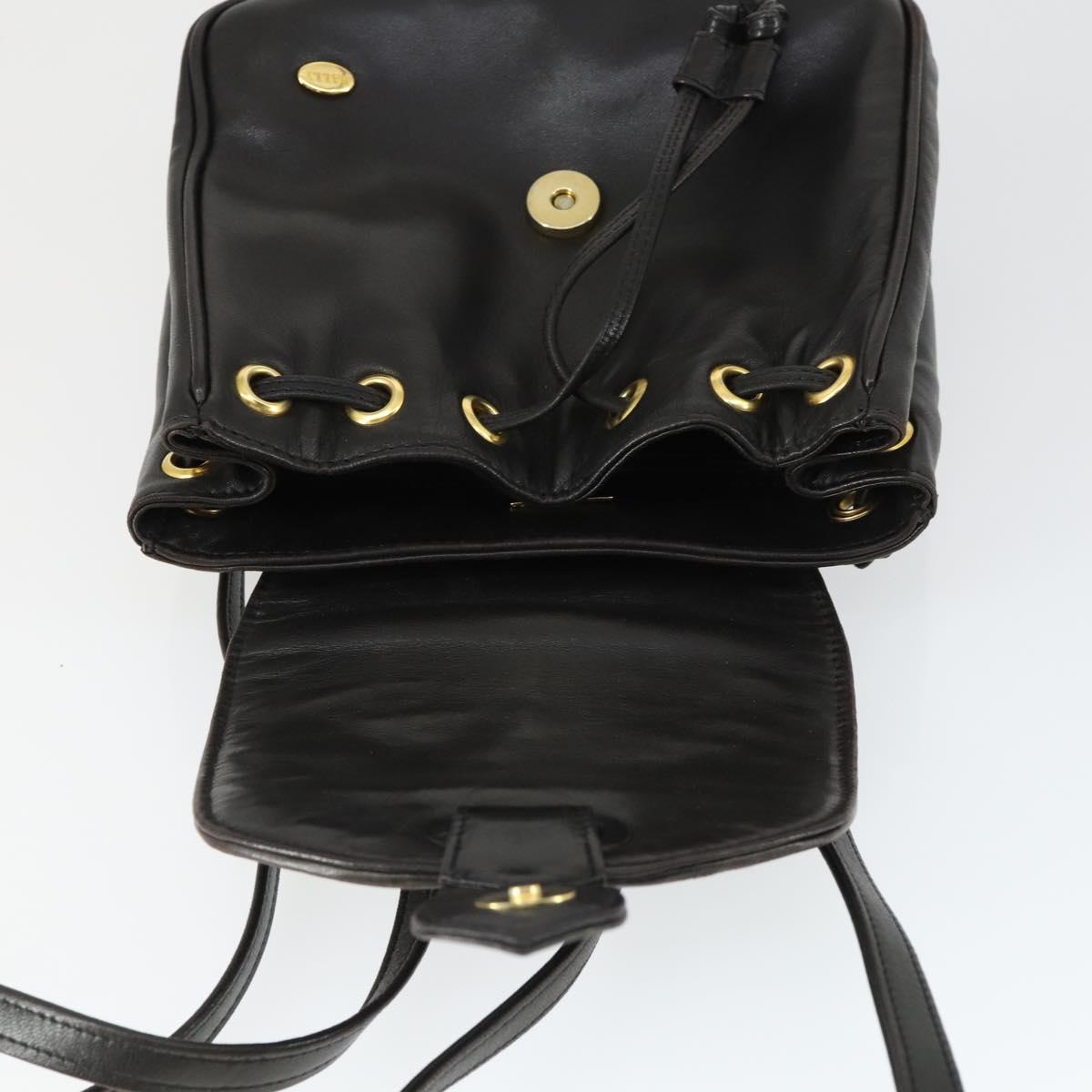 BALLY Backpack Leather Brown Gold