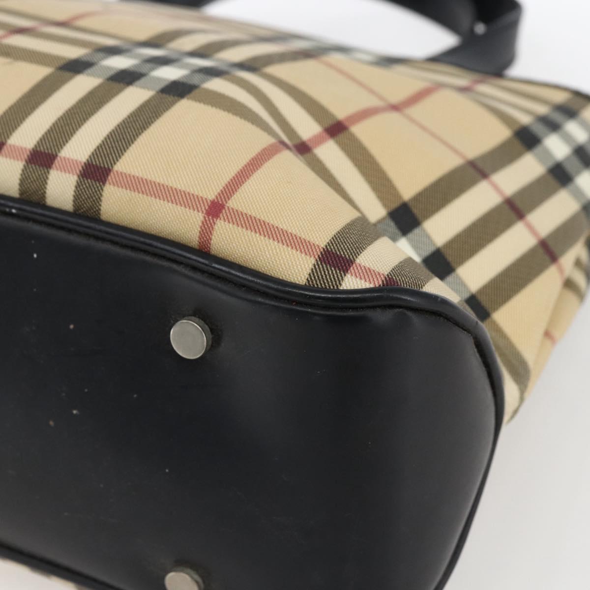 BURBERRY Nova Check Hand Bag PVC Beige