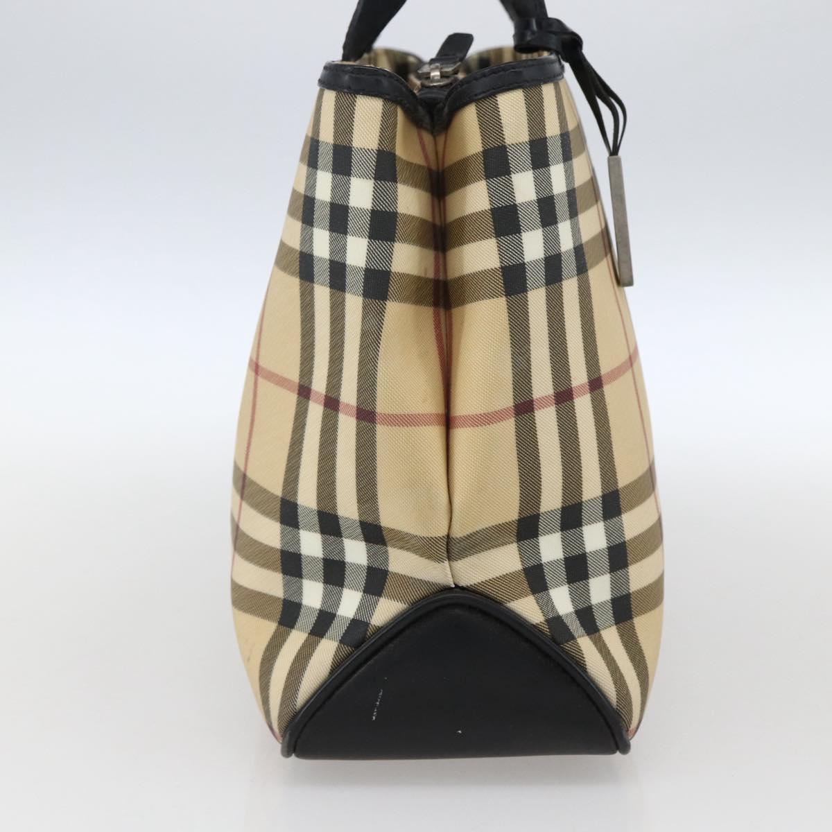 BURBERRY Nova Check Hand Bag PVC Beige