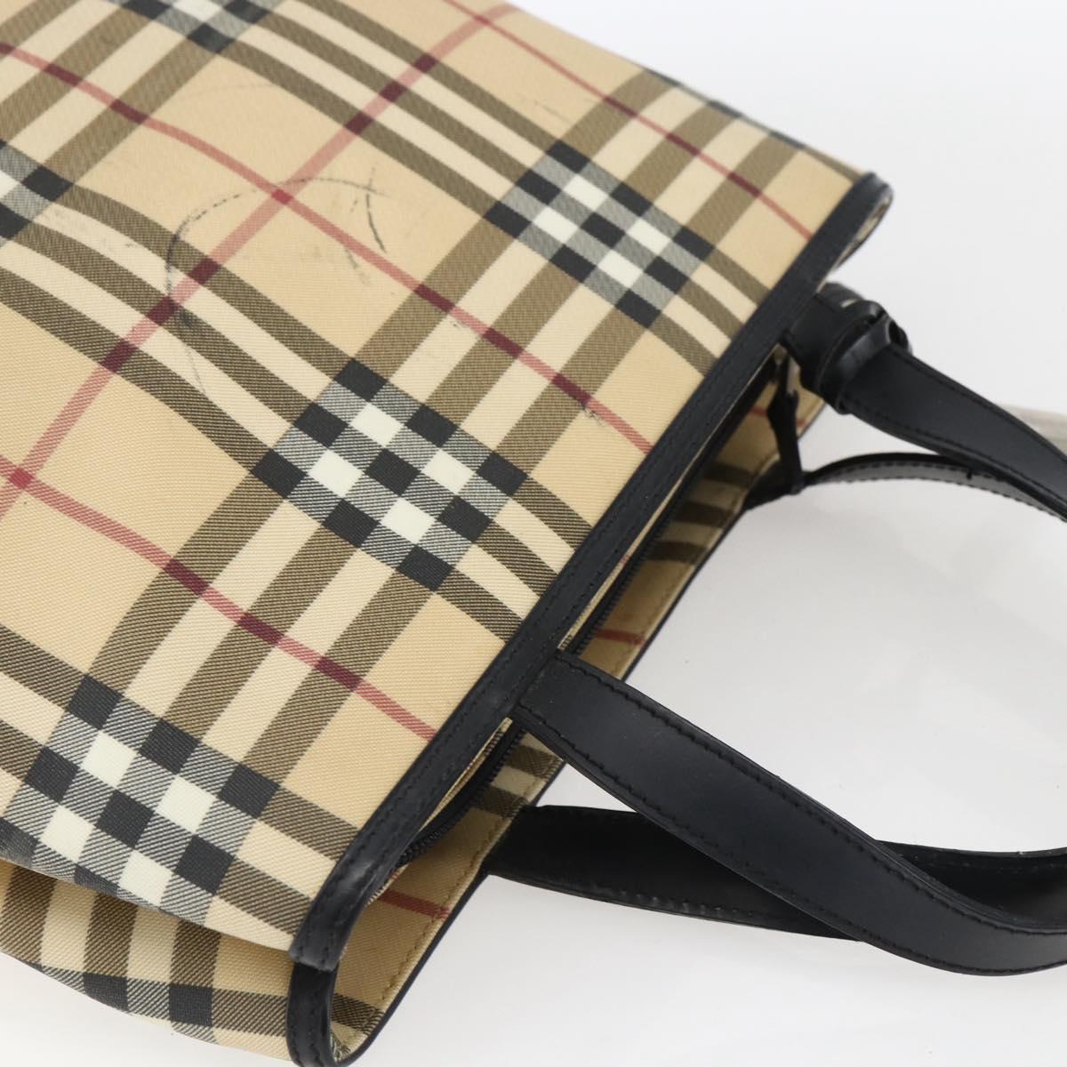 BURBERRY Nova Check Hand Bag PVC Beige