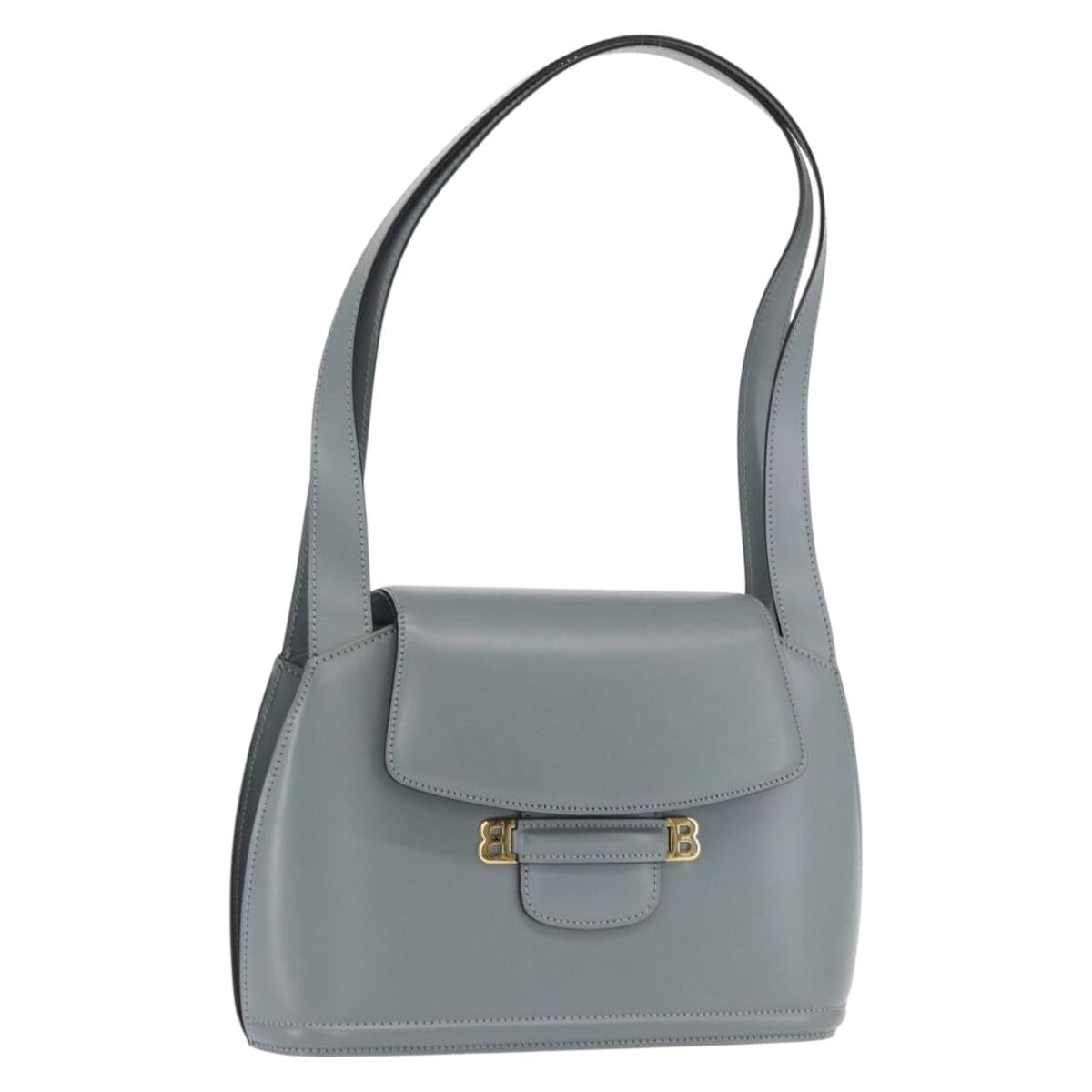 BALLY Tote Bag Leather Gray Gold