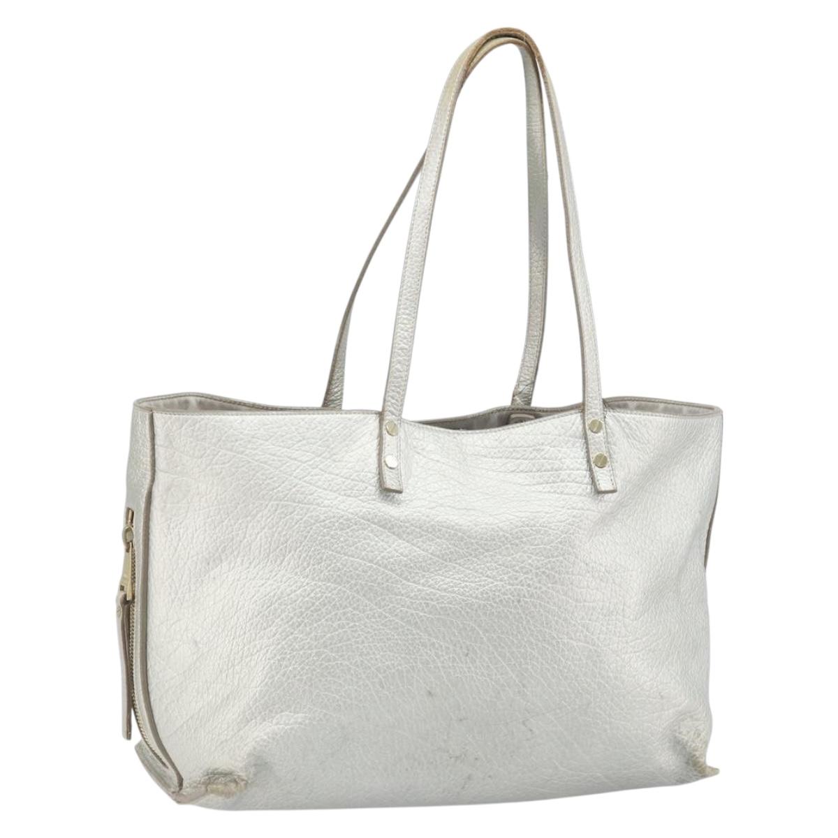 Chloe Tote Bag Leather Silver