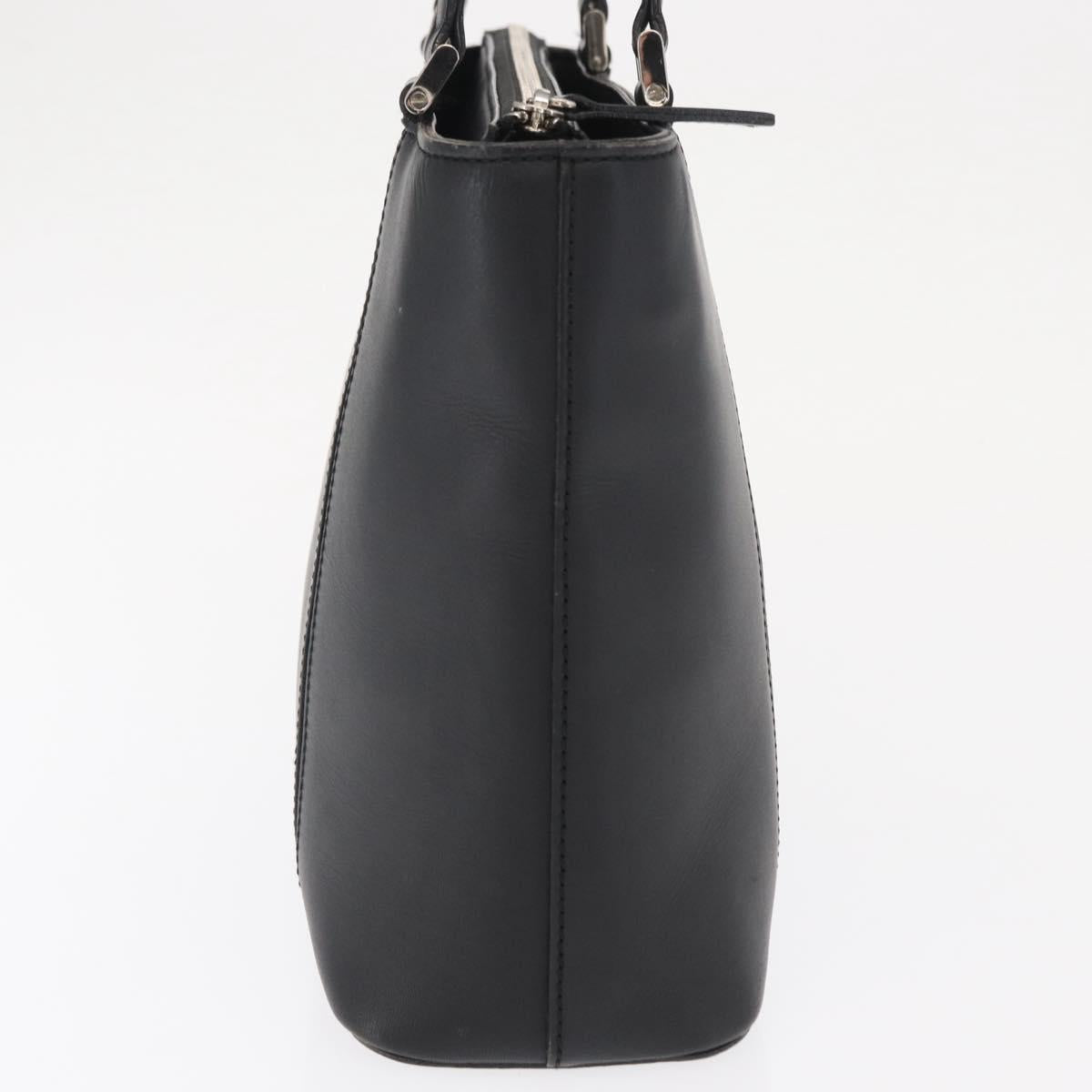 BURBERRY Hand Bag Leather Black Silver
