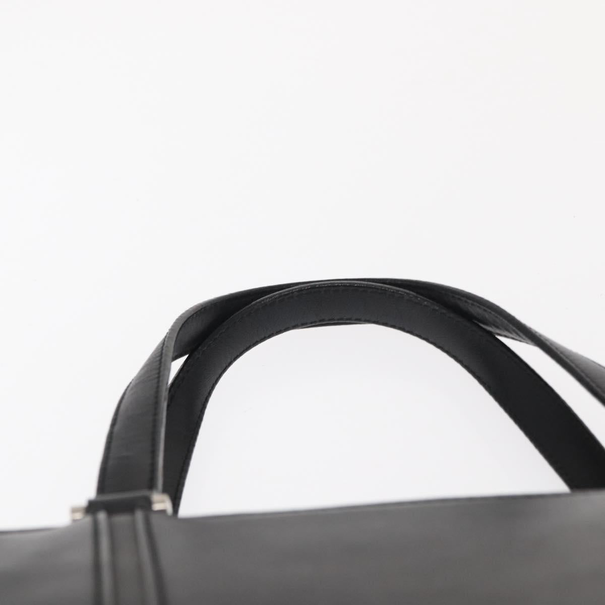 BURBERRY Hand Bag Leather Black Silver