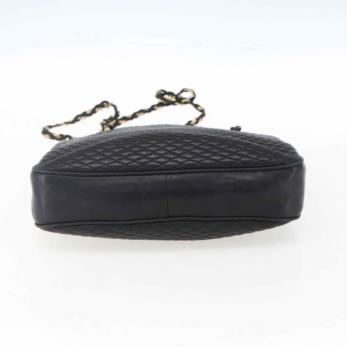 BALLY Chain Shoulder Bag Leather Gold Black