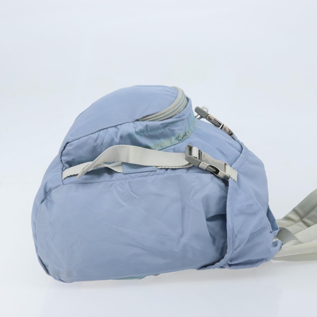PRADA Backpack Nylon Light Blue Silver