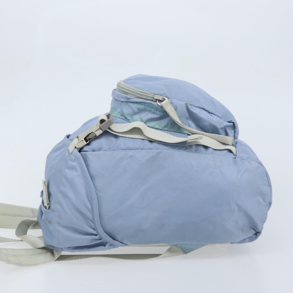 PRADA Backpack Nylon Light Blue Silver