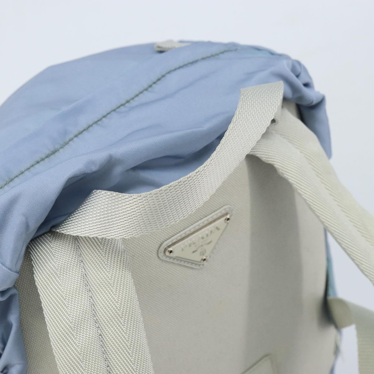PRADA Backpack Nylon Light Blue Silver