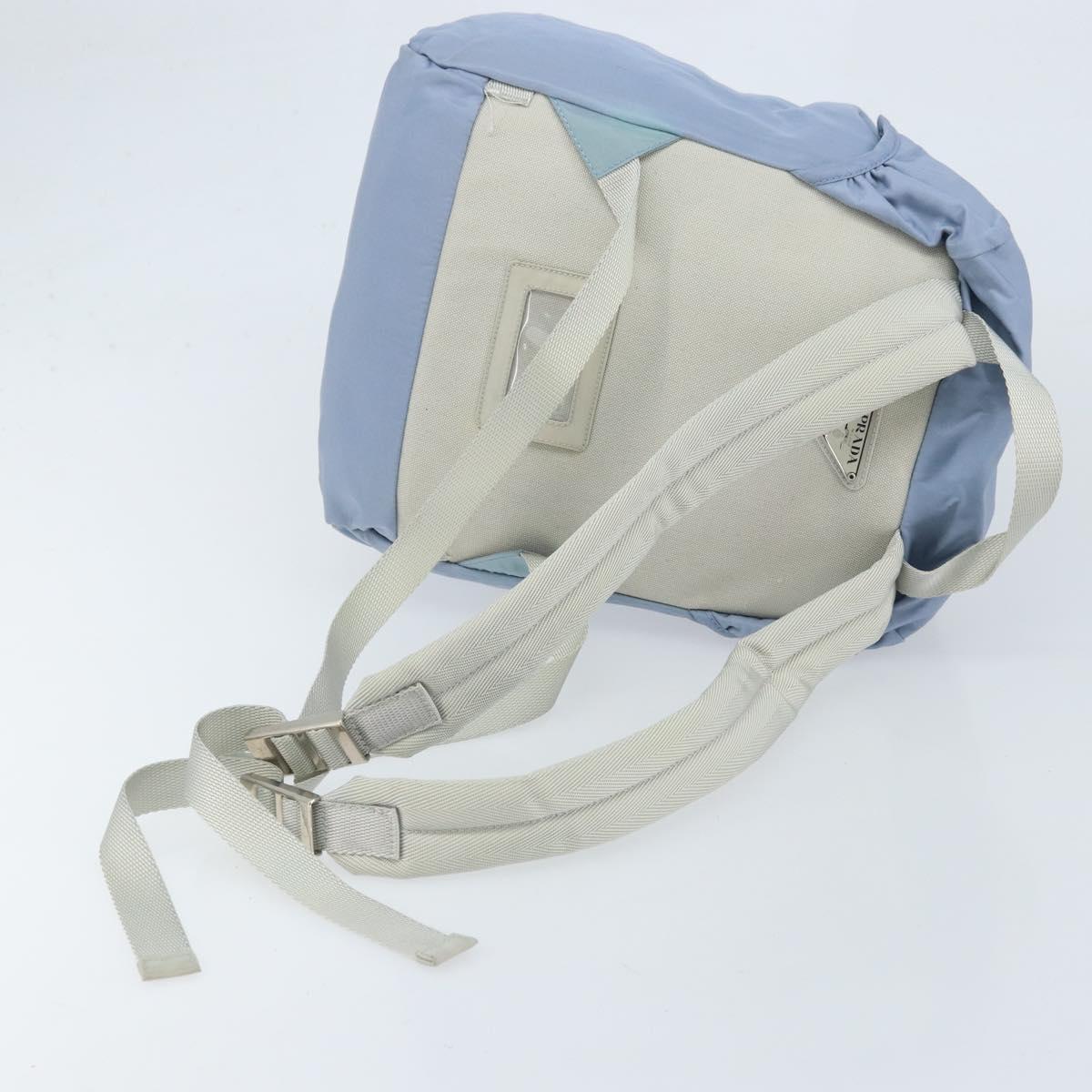 PRADA Backpack Nylon Light Blue Silver