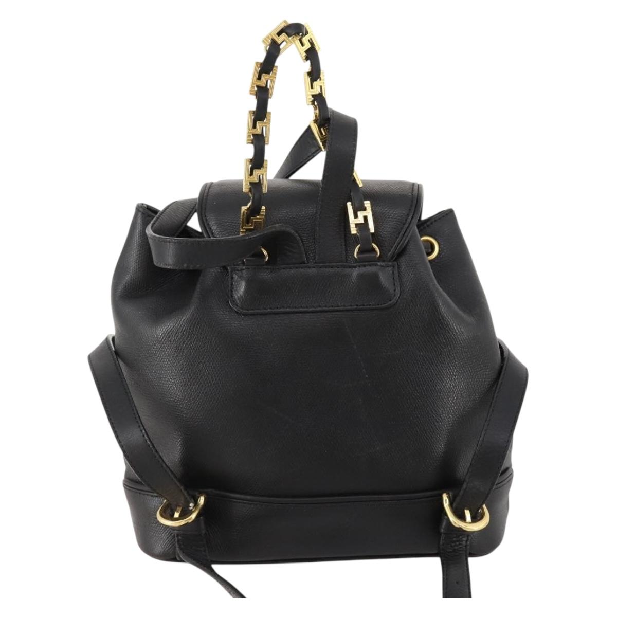 Gianni Versace Backpack Leather Black Gold