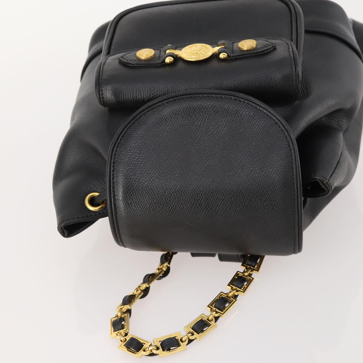 Gianni Versace Backpack Leather Black Gold