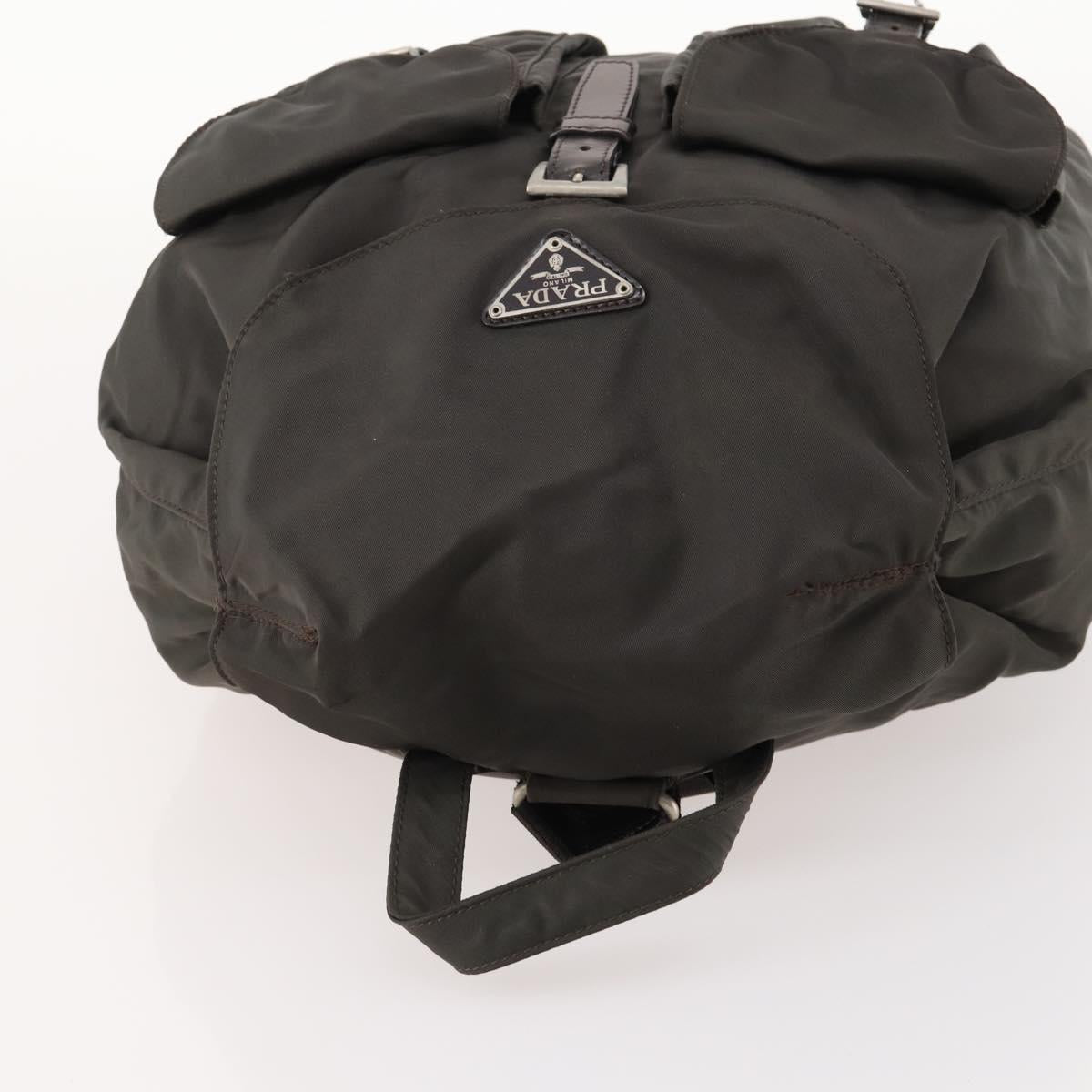 PRADA Backpack Nylon Gray Silver