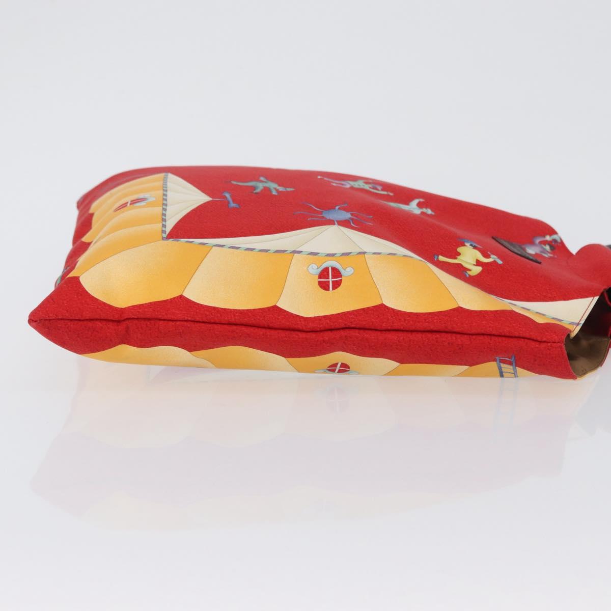BVLGARI Hand Bag Satin Red