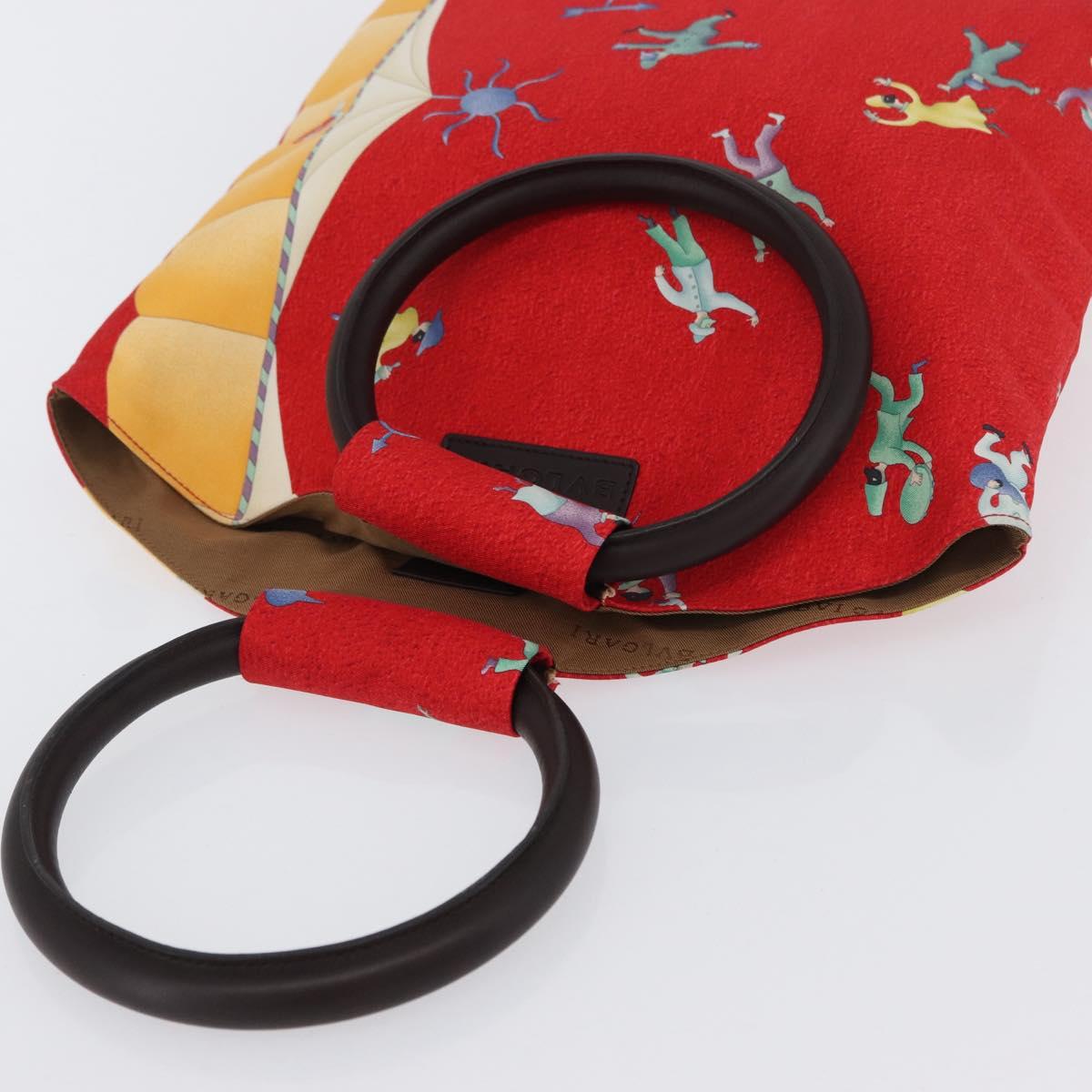 BVLGARI Hand Bag Satin Red