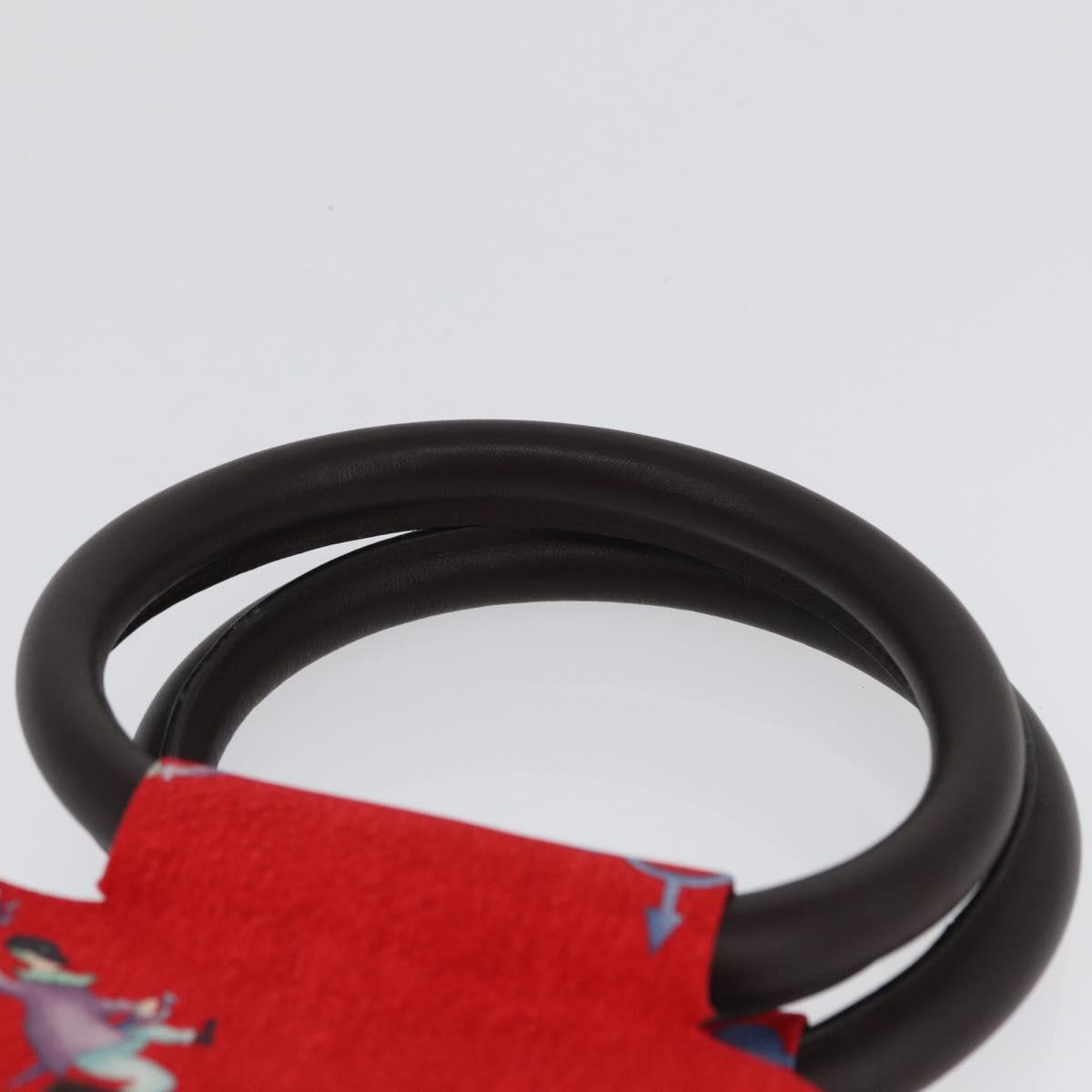 BVLGARI Hand Bag Satin Red