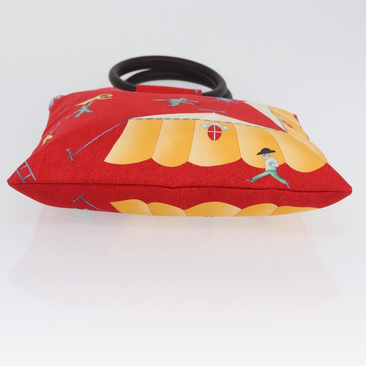BVLGARI Hand Bag Satin Red