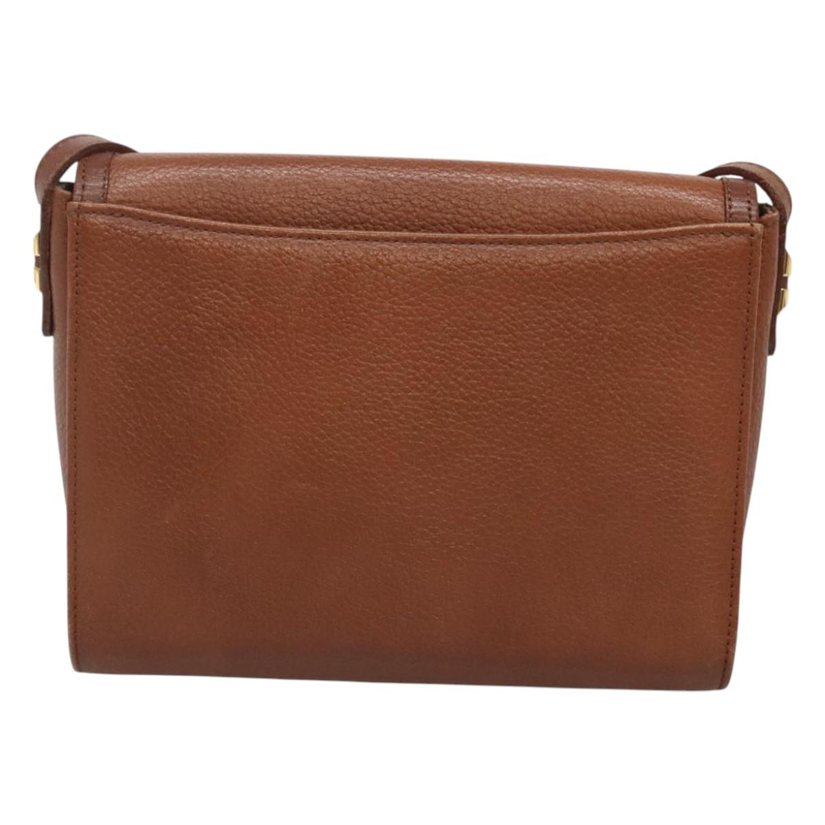 Burberrys Shoulder Bag Leather Brown Gold