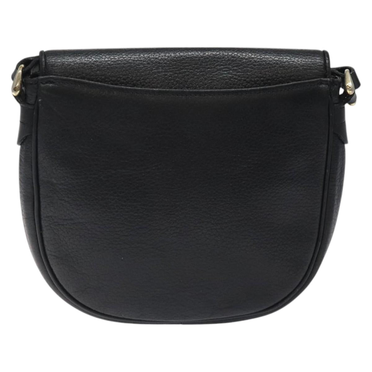 Burberrys Shoulder Bag Leather Black Gold