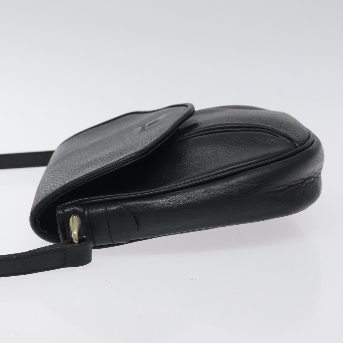 Burberrys Shoulder Bag Leather Black Gold