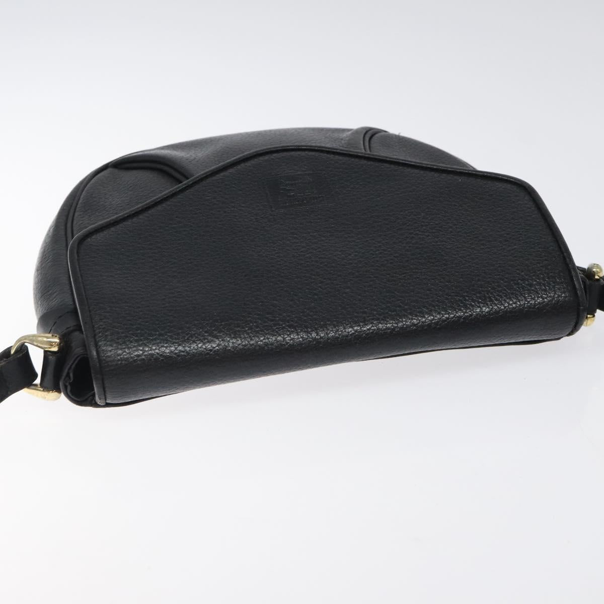 Burberrys Shoulder Bag Leather Black Gold