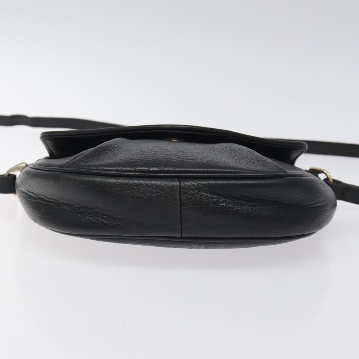 Burberrys Shoulder Bag Leather Black Gold