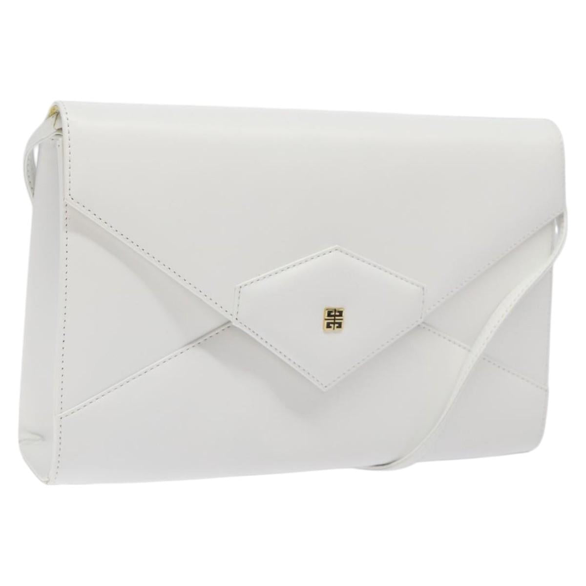 GIVENCHY Shoulder Bag Leather White Gold