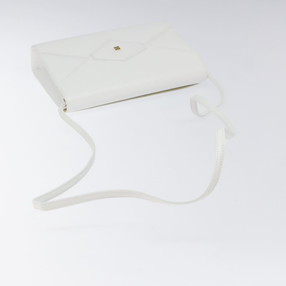 GIVENCHY Shoulder Bag Leather White Gold
