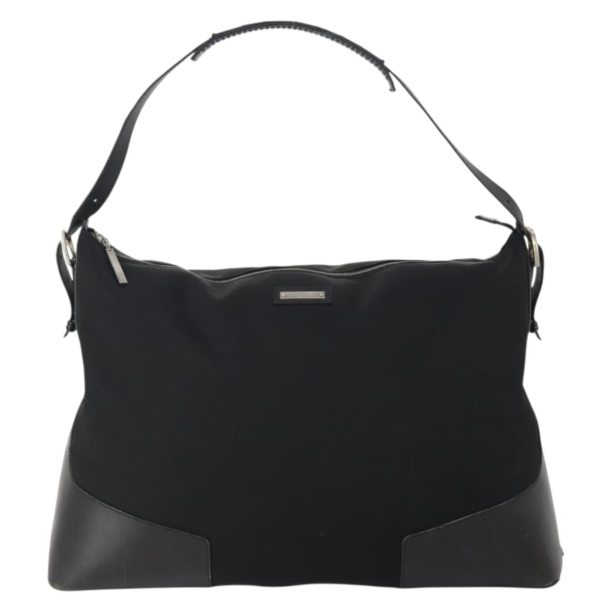 GUCCI Shoulder Bag Canvas Black Silver