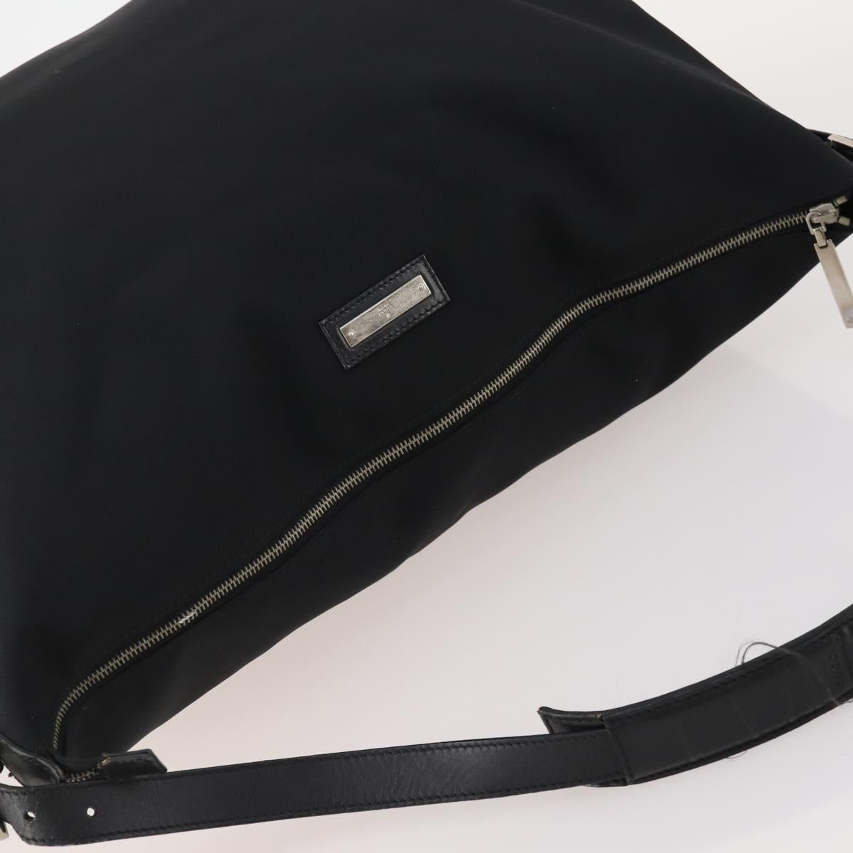 GUCCI Shoulder Bag Canvas Black Silver