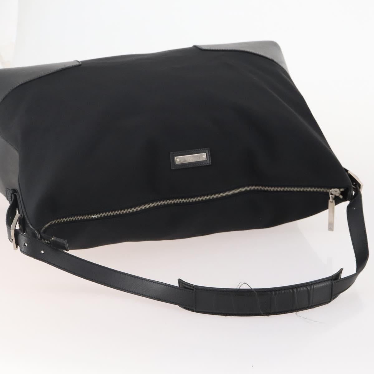 GUCCI Shoulder Bag Canvas Black Silver