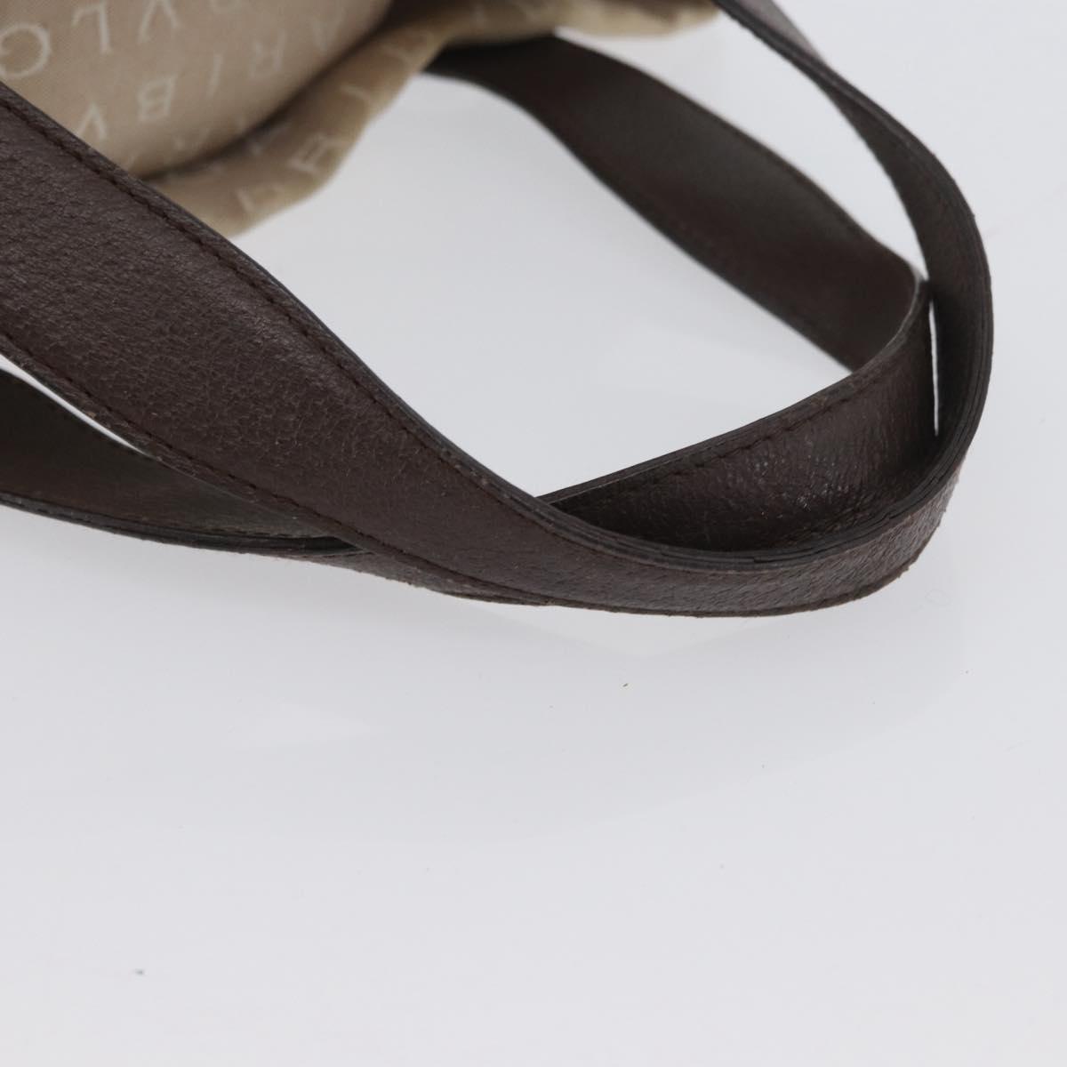 BVLGARI Tote Bag Canvas Beige Silver