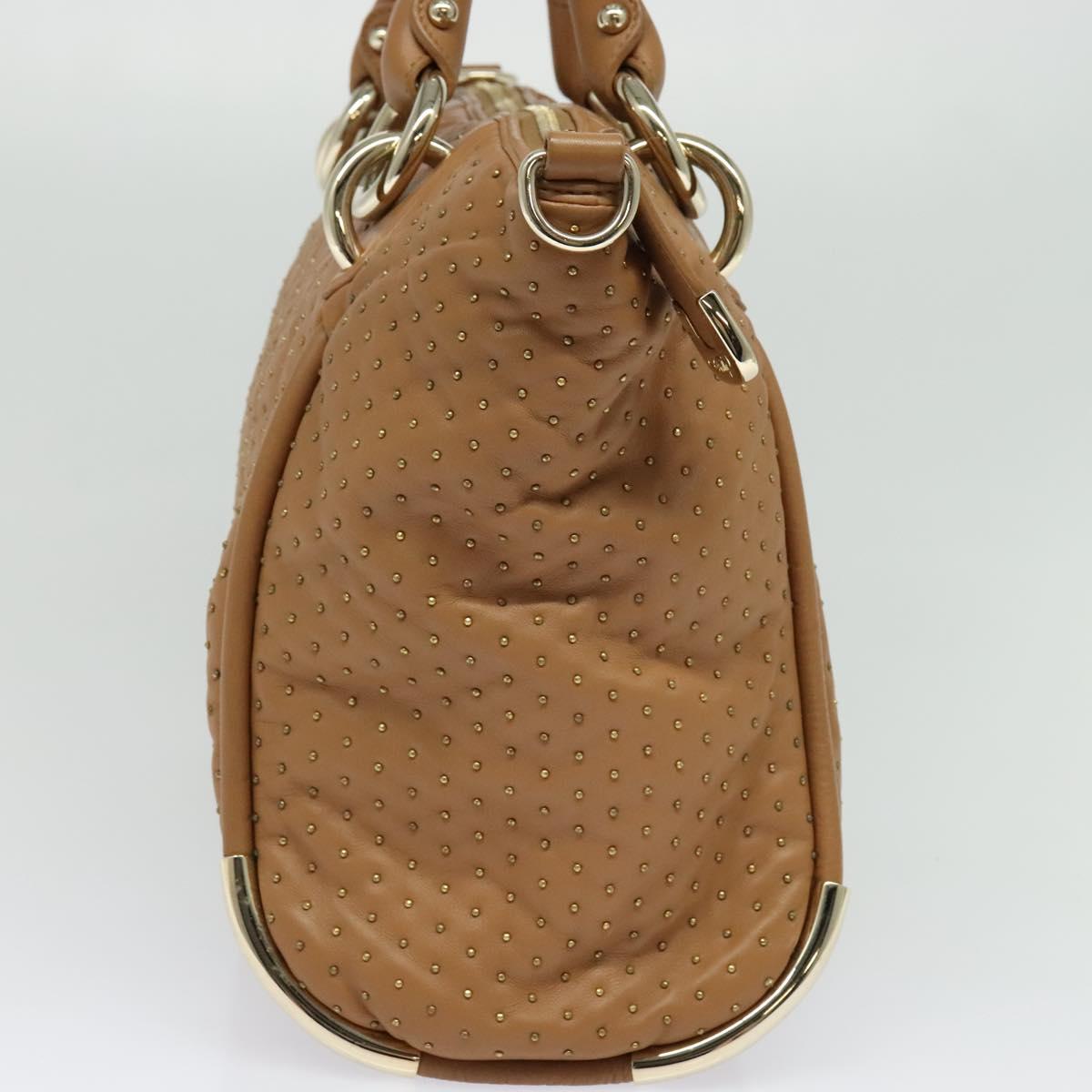 BALLY Hand Bag Leather Brown Gold