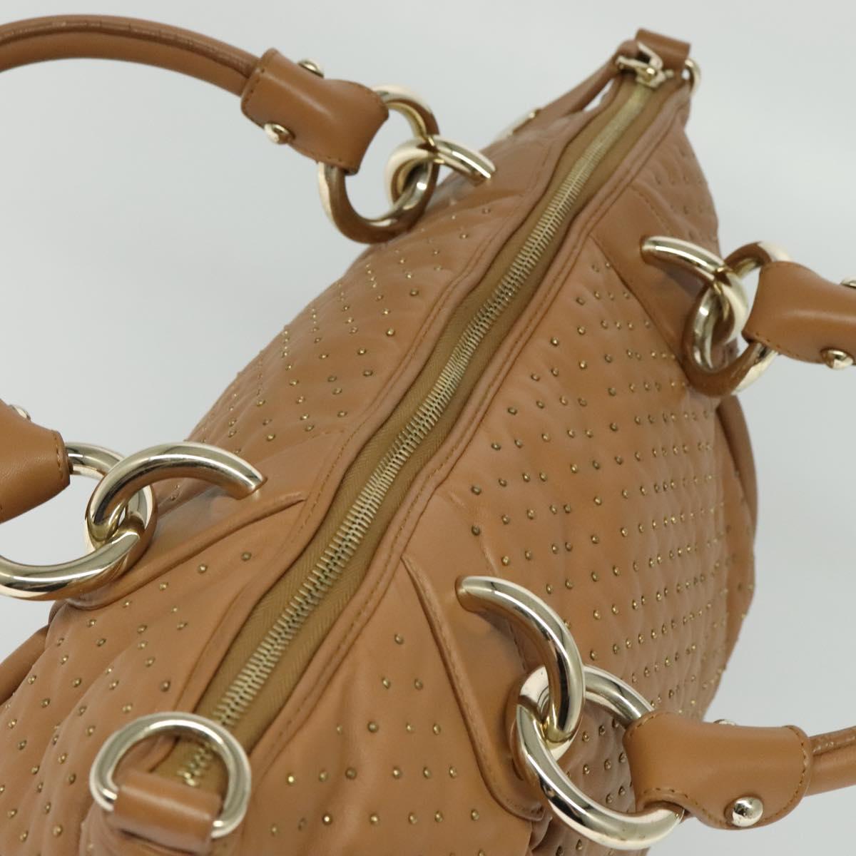 BALLY Hand Bag Leather Brown Gold