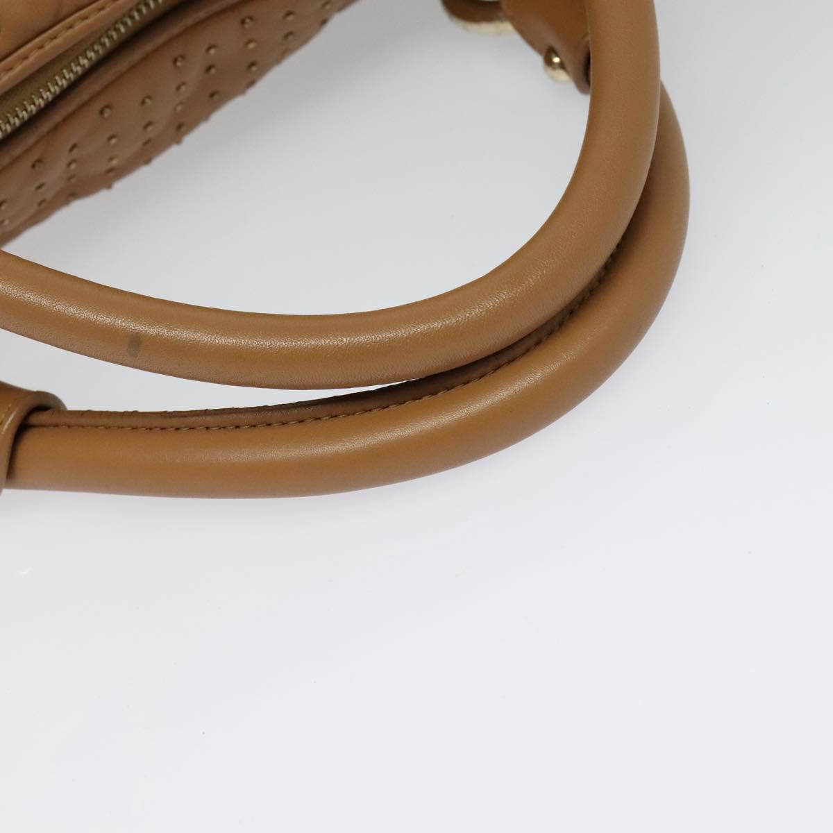 BALLY Hand Bag Leather Brown Gold