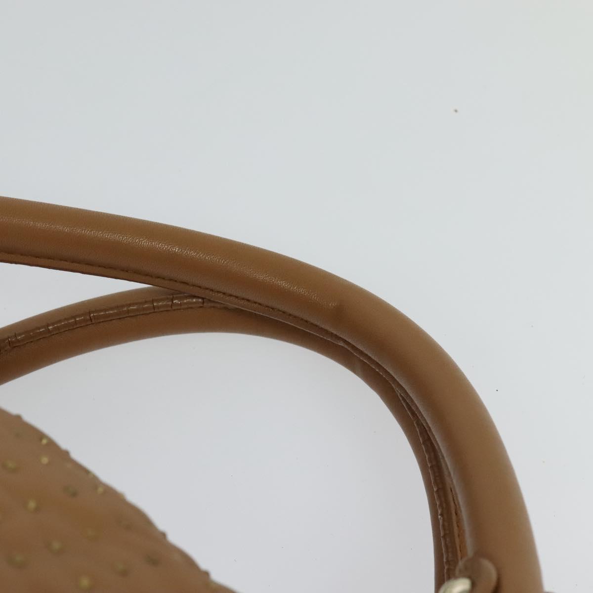 BALLY Hand Bag Leather Brown Gold