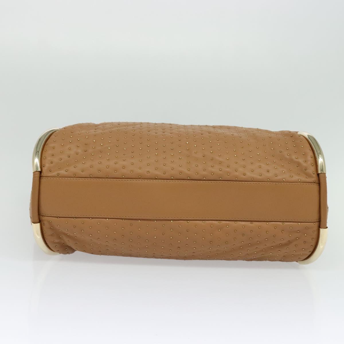 BALLY Hand Bag Leather Brown Gold