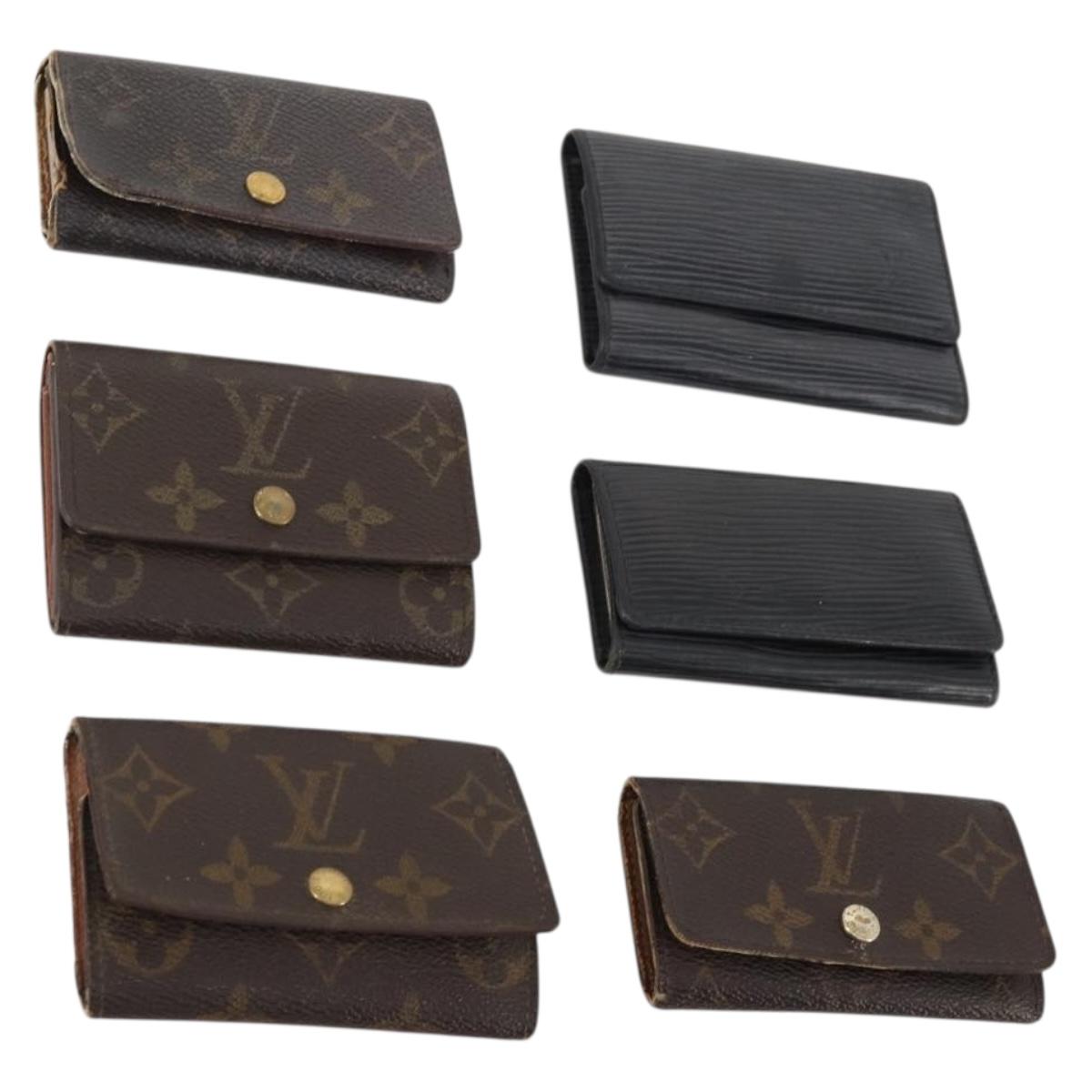 Louis Vuitton Monogram Epi Key Case 6 Set Black LV