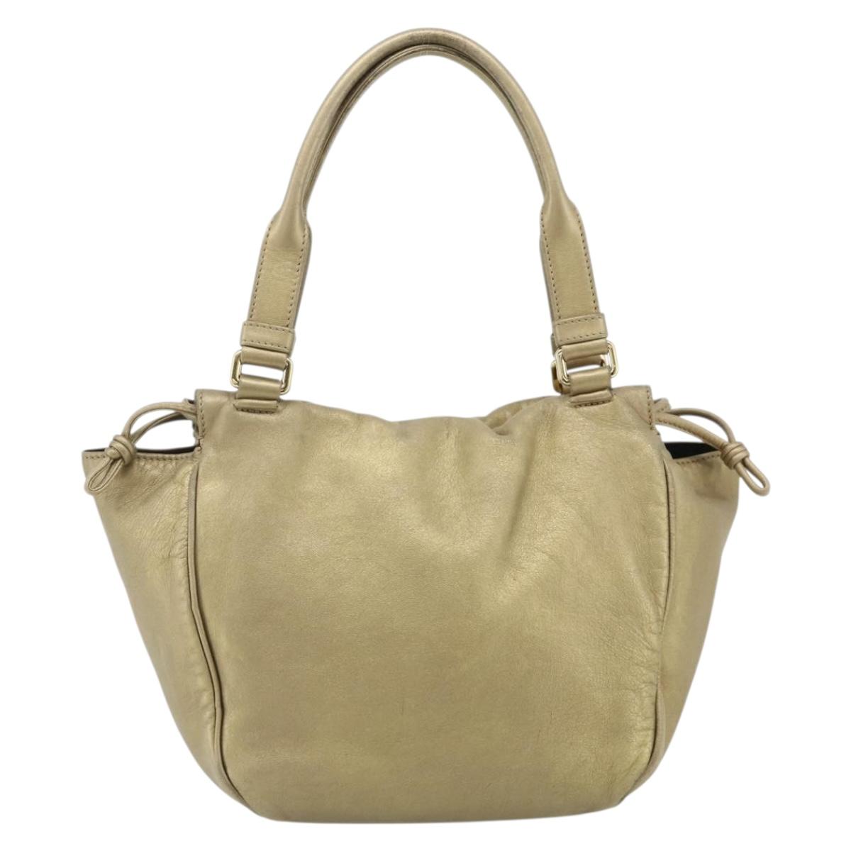 LOEWE Nappa Hand Bag Leather Gold Tone