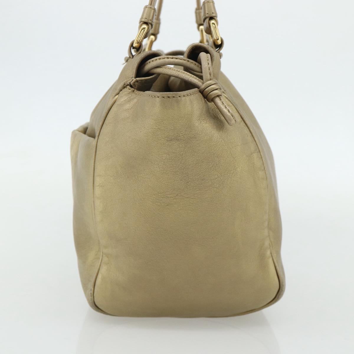 LOEWE Nappa Hand Bag Leather Gold Tone