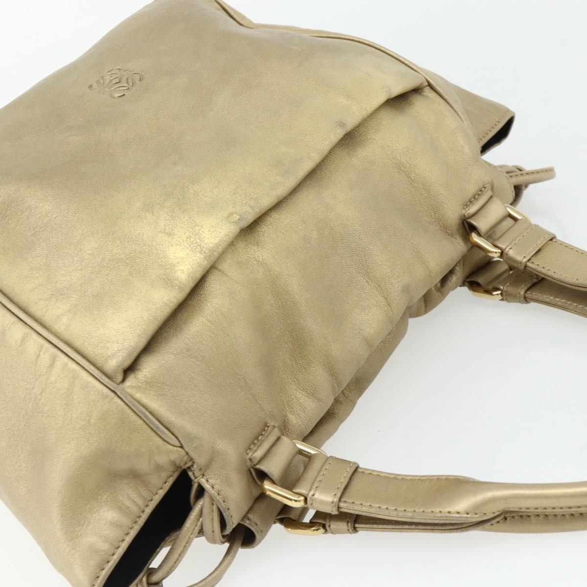 LOEWE Nappa Hand Bag Leather Gold Tone