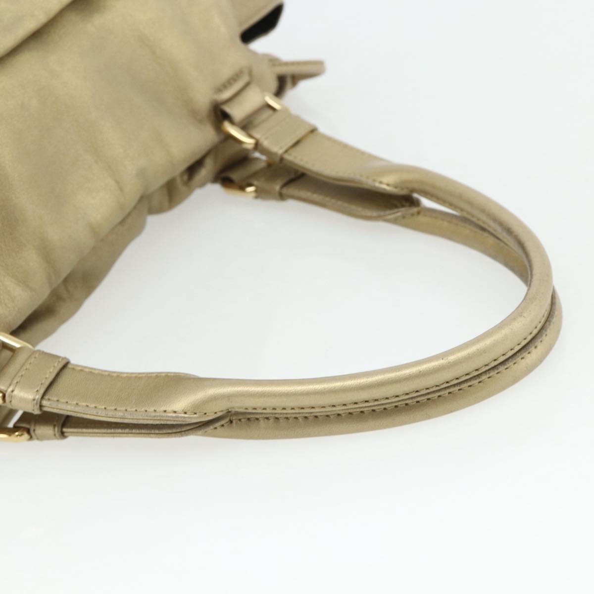 LOEWE Nappa Hand Bag Leather Gold Tone