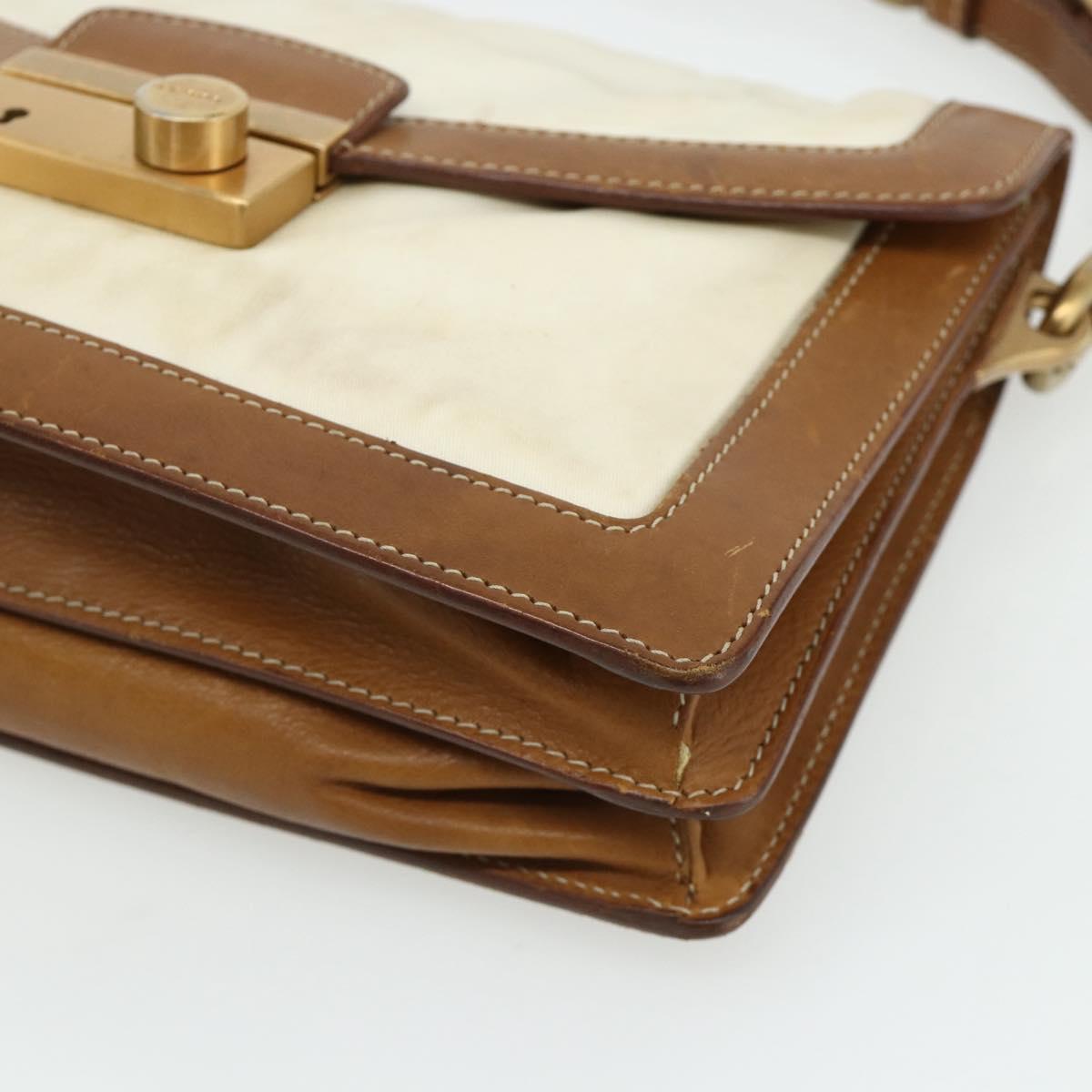 PRADA Shoulder Bag Nylon Ivory Gold