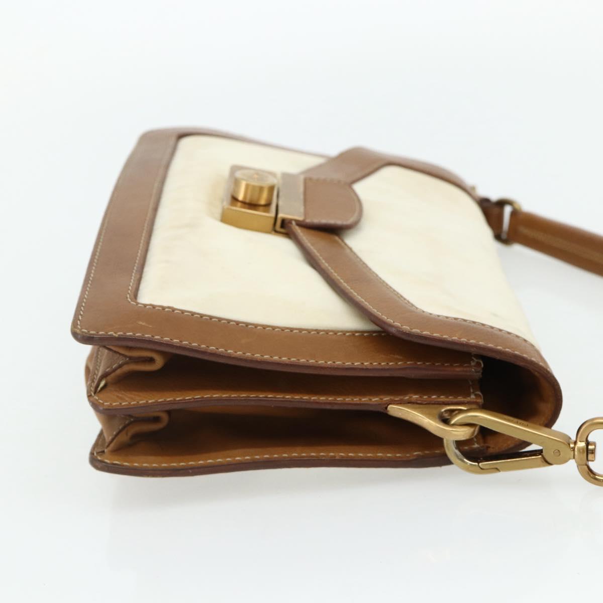 PRADA Shoulder Bag Nylon Ivory Gold
