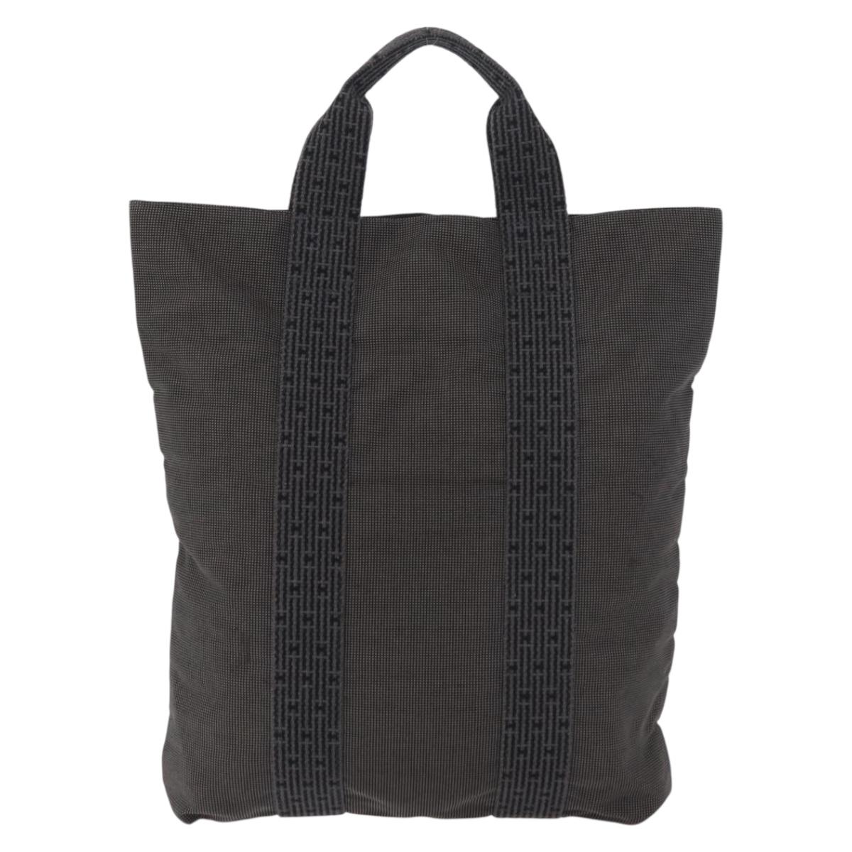 HERMES Her Line Tote Bag Canvas Gray Silver